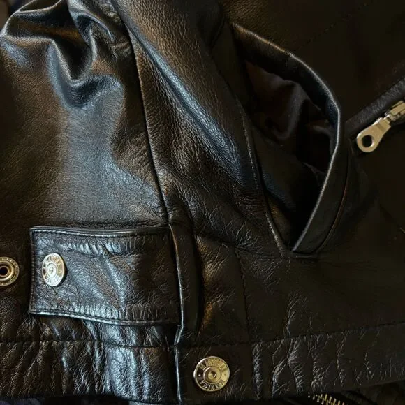 Wilson Leather Jacket Women's Small Black Leather Full Zip Pockets - Picture 8 of 16
